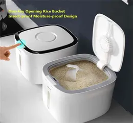 Caixas de armazenamento caixas ecoco 10 kg cozinha nano bucket prova inseto à prova de umidade de arroz selado com alimentos para animais de estimação Caixa de contêiner orga3438637