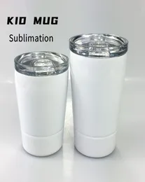 DIY Sublimation 12oz Kid Kid Mug with Lid Stainless Steel Classes Double Wined Carees Child Sippy Cup with Straw Water 5180830
