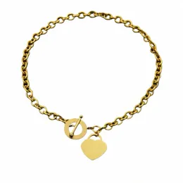 Necklace Gold Heart Brand Gioielli di lusso Donne ci pendant Nencklaces Sier Chain Giappone e Corean Style Stainl Steel Lacks Loves Love PE A6um#