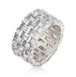 Коктейльные бренды обручальные кольца Spakrling Роскошные драгоценности 925 Серебряная серебряная принцесса.