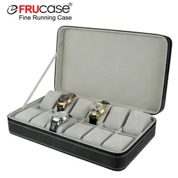 Frucase Watch Box Pu Leather Watch Case Watch Storage Box för Quartz Watcches smycken Boxar Display Gift 240423