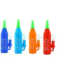 Acessórios para fumantes 65039039 Sriracha Garrafa forma de água fumando cachimbo de cachimbo de silicone bongs rigs6250164