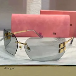 Designerskie kobiety okulary przeciwsłoneczne SMU54Y Kobiety okulary przeciwsłoneczne zakrzywione lufy bezszczelne soczewki duże jasne złote metal regulowany podkładka nosowa Uv400 szklanki najwyższej jakości 4064