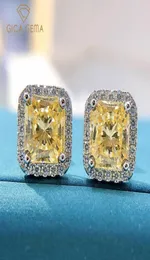 Stud GICA 925 Sterling Silver 77mm Orecchini a diamante a carbonio ad alto livello giallo rosa per donne Sparkling Wedding Fine Gioielli Gift4687359