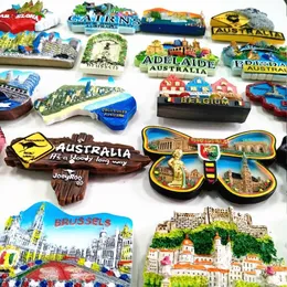 3pcsfridge Magnete Land Kühlschrank Magnet Souvenir Australien Brisbane Belgien Brugge Brüssel Spanien Italien Touristen Souvenirharz Ornament