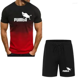 Erkeklerin Takipleri Conjunto de Ropa Deportiva Verano Para Hombre Camiseta Manga Corta A La Moda Pantalones Largos