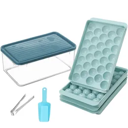 Bandeja redonda de cubo de gelo com molde de fabricante de bola de lina para o mini círculo de recipientes para freezer fazendo 66pcs esfera 240508