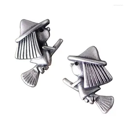 Orecchini per borchie S925 Sterling Silver Litter Witch Earrinngs per donne Gioielli Vintage Fashion