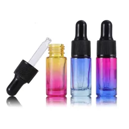Gradiente Color por atacado de 5 ml de gotas de vidro de vidro portátil Óleo essencial perfume garrafas de embalagem de embalagem s