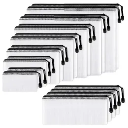 Motherboards New18pcs Mesh Reißverschlussbeutel -Dokumenttasche, 8 verschiedene Größe, wasserdichte Plastik -Zip -Datei -Ordner, Mehrzweck für Büro, Zuhause