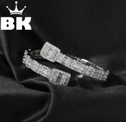 THE BLING KING CZ Custom Opened Square Zircon Baguette Iced Out Adjustable Bracelet For Men Luxury Drop 22021871161007698200