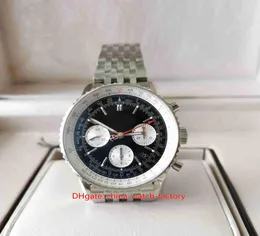 GF Maker Mens Süper Kaliteli 43mm Navitimer BB01 B01 Siyah Dial Chronograph Workhes Cal01 7750 Hareket Mekanik A6168653