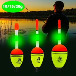Eva Luminous Fishing Night Float Light Stick Foam Plastik Bobber Seelang Schläge Schwimmer Accessoires 101520g 240430