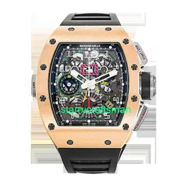 RM luksusowe zegarki mechaniczne młyny zegarków RM1102 męskie zegarek 18K Rose Gold Calendar Time Miesiąc Podwójna strefa czasowa Automatyczna mechaniczna słynna zegarek luksus WA st5q