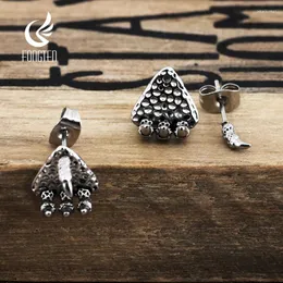 Stud Earrings Fongten Gothic Knocking Pattern Claw For Men Stainless Steel Male Hip Hop Silver Color Jewelry
