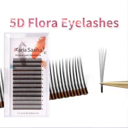 Maria 5d Flora Lashes Easy Fan Eyelash S grossist Premade Volym 12 Rows W Style Natural Soft Private 240423