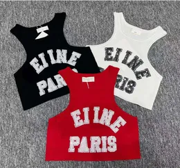 Womens Tanks Correct Letter Women 3 Color Sleeveless Letter Pattern Sequin Oneck Crop Tops Fashion Casual Summer Vest 53465