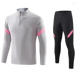 Tracce maschili da uomo e bambini sport set boy girl 027 fan giacca mezza cerniera che indossa i giochi di calcio top pantaloni