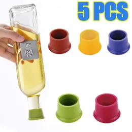 5pcs silicon weinstopper leck freie flaschenkappe frisch hält dichtungsbiergetränke champagner clres für Barzubehör 240428