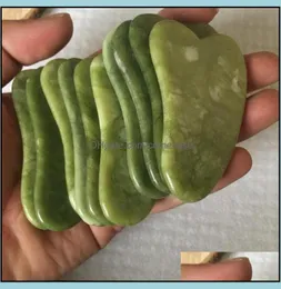 Mas Stones Rocks Health Beauty Mas Beautyjd010 Natural Xiuyan Stone Green Jade Guasha Gua Sha Board Masr für SCRA Drop Lieferung 5220806