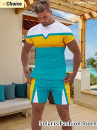 Erkek Trailtsits 2024 Yaz Trailsuit Erkekler Kısa Kollu Tişört Seti Retro 2 Parça Kıyafetler Spor giysileri Sindirim Fitness Giysileri Eğitim