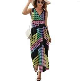 Casual Dresses 118 Periodic Table - Round Elements Sleeveless Dress Summer Prom Gown Korean Style Women's Clothing