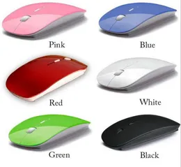 New Mice wireless mouse Arrival Candy color ultra thin and receiver 24G USB optical Colorful Special offer computer mouses4541735