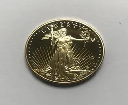10 ПК, не магнитные DOM Eagle, 2012 Золотой, покрытый 326 мм, памятная американская статуя.