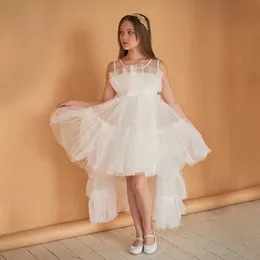 Sukienki dziewczyny dziewczyny biała ścieżka na imprezę sukienki dziecięce puszyste pierwszą giełdę urodziny Princess Dress Girdmaid Dressl2405