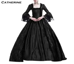 الفستان الفيكتوري القوطية الأسود عصر النهضة روكوكو بيل برفلز ثياب الملابس المسرح ملابس الملابس بالإضافة إلى الحجم 1509619