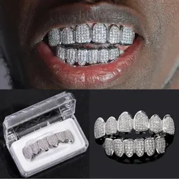 Moda pavimentada dentes de zircão definido para homens Bling Iced Out