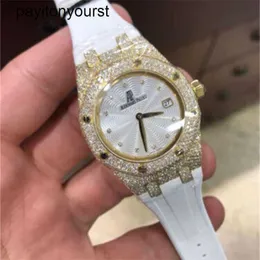 Tasarımcı Audemar Pigue Watch Royal Oak APF Fabrika Ladies Kuvars Altın Elmaslar 67605BA ZZ D080SU.01