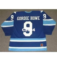 Chen37 Mens 9 GORDIE HOWE Houston Aeros 1974 CCM Vintage RETRO Home Hockey Jersey or custom any name or number retro Jersey3477612