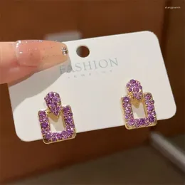 Dangle Earrings Adolph Trending Purple Square Drop Earringファッションパーティージオメトリエレガントな韓国の女性ジュエリー女性ギフト2024