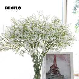 Fiori decorativi 3 pezzi per il respiro artificiale del bambino fai -da -te Gypsopila Falsa pianta di silicone per la casa di matrimonio El Party Decoration 5 Colori