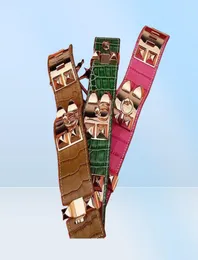 Стальной браслет FashionTitanum с крокодильной подлинной кожей во многих цветах Женщины и мужчины подарки ювелирных изделий PS53763526849