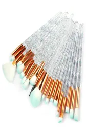 20pcs Diamond Makeup Brush Set Glitter Besori per trucco trasparente in polvere Fondazione Ombretta Conceale Conceale per labbra Pincella 9791845