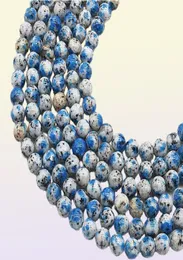 100 äkta naturliga K2 Jasper -armband vulkaniska Jasper 6 8 10mm Gemstone Armband Blue Brasilian Azurite Woman Lady Jewelry4190284