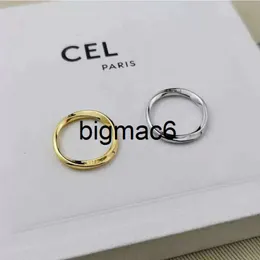 Band Rings New Designer Band Rings Plain Thin Pair Minimalist Ins Design Fashionable Tail Irregular Twist Bague Couple Anello With Box