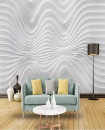 リビングルームのためのモダンな壁紙モダンミニマリストステレオ抽象カーブテレビ背景wall9402075