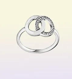Anello scintillante in argento sterling del nuovo marchio 925 con cerchi intrecciati per anelli da matrimonio femminile gioielli di moda 23436075421450
