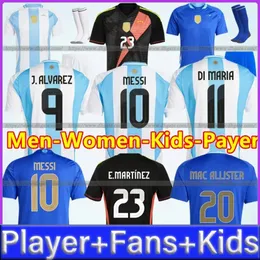 2024 Maglie da calcio Argentinas Otamendi de Paul Argentina National Team Copa Dybala Martinez Kun Aguero Maradona Shirt da calcio 24 25 uomini di Maria Kit Kit