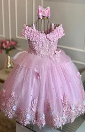 Lanvender Lace Flower Girl Dresses for Wedding Aphted Ball Gown Toddler Pageant Gown