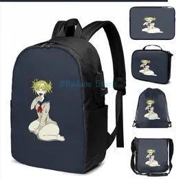 Backpack Funny Graphic Print Big Himiko Toga USB Charge Men School Bags Women Bag Travel Laptop