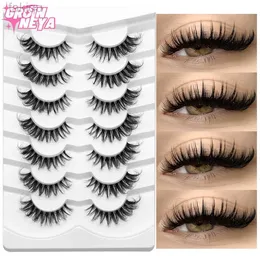 False Eyelashes Groinneya lashes 5/7 pairs of Wispy Mink eyelash invisible band eye shadow looks like an extended eyelash naturally looks soft and fluffy d240508