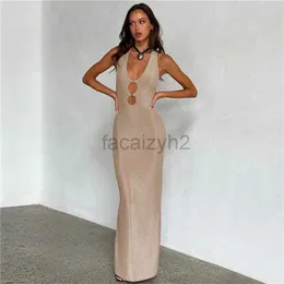 Casual Dresses Designer Dress Women's 2024 Spring New Sexy Long Dress Open Back Sleeveless Slim Fit Style Wrapped Hip Dress for Women Plus Size Dresses