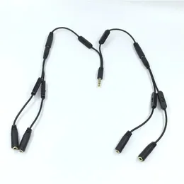 2024 NEW 3.5 Jack Splitter Male To 2 Female Jack 3.5mm Stereo Audio Cable Y Splitter Adapter Volume Control Headphone Phone AUX Cablefor