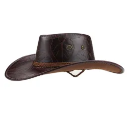 Cloches Cowboy Hat Menwomen Riding Słońce Słońce skórzana na zewnątrz szerokość rdzeniowej czapki Wydajność Western Hats Visor2430787