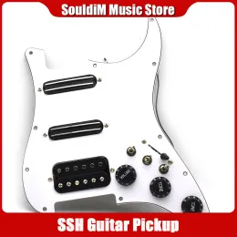 Acessórios SSH Pick -up de guitarra elétrica bobina ssh com singleChuect switch ssh carregado conjunto de arranhões pré -cabos