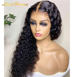 Wholale 50 inç şeffaf dantel peruk siyah kadınlar için diblfront derin dalga peruk insan saçları İsviçre 13x4 13x6 HD Dantel Frontal WIG264Z1259751